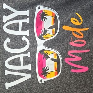 Vacay Mode Gray white pink yellow orange vacation short sleeve sz 2XL NWOT New